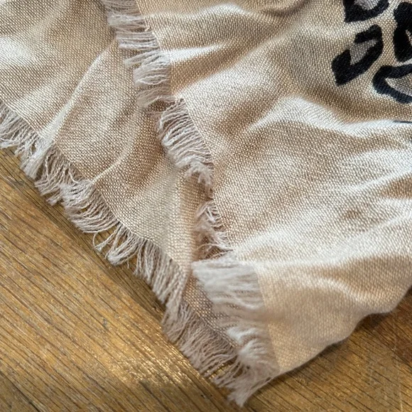*last chance* Stella & Dot | Leopard Print Scarf & Wrap with Tan Border - Picture 6 of 7